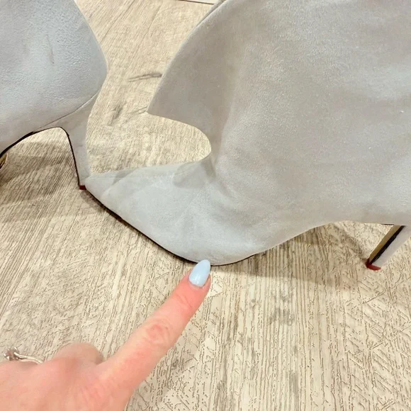 Beautiisole Chic Women's PowderBlue Heeled Boots, NEW - Picture 10 of 11